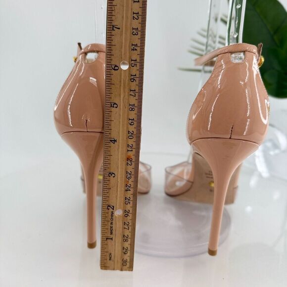 Stuart Weitzman Stuart PVC Pointed Toe Pump 9.5 Nude Patent Leather Stilleto - Picture 7 of 16